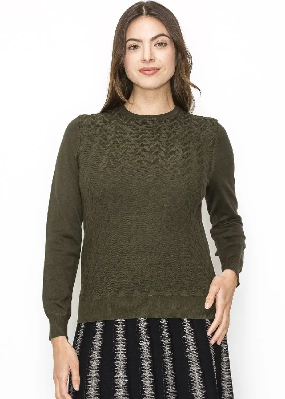 Designer SweatersClassic Olive Chevron Sweater