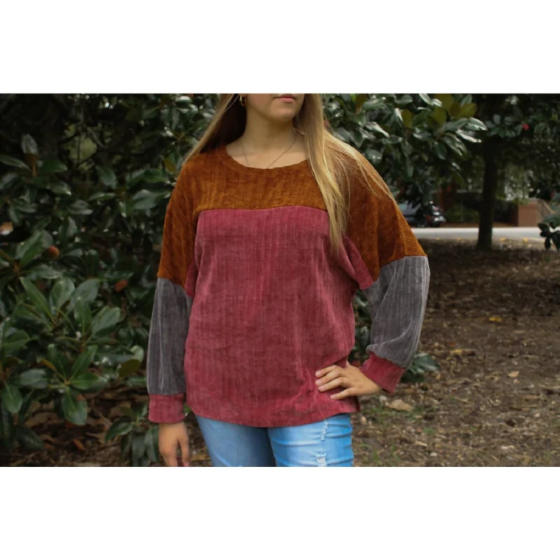 Flannel-Lined SweatersColorblock Sweater In Pink