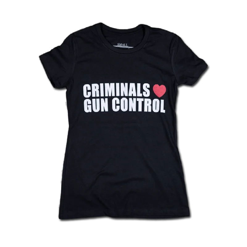 women's tops for those who appreciate subtle and muted tonesCriminals Love Gun Control - Women's