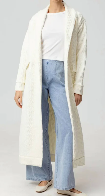 Fitted Oversized Cardigan SweatersElle Coat In Ivory