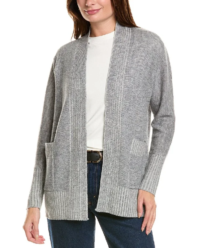 Soft Knitted SweatersForte Cashmere Plaited Wool & Cashmere-Blend Cardigan