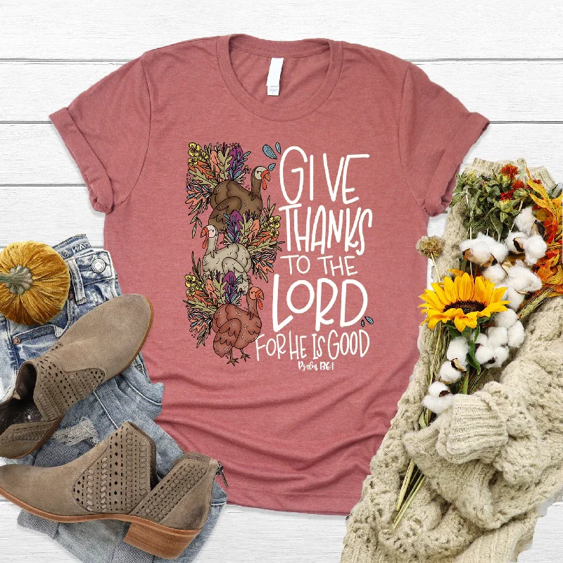 off-the-shoulder women's topsGive Thanks Floral Turkey Tee