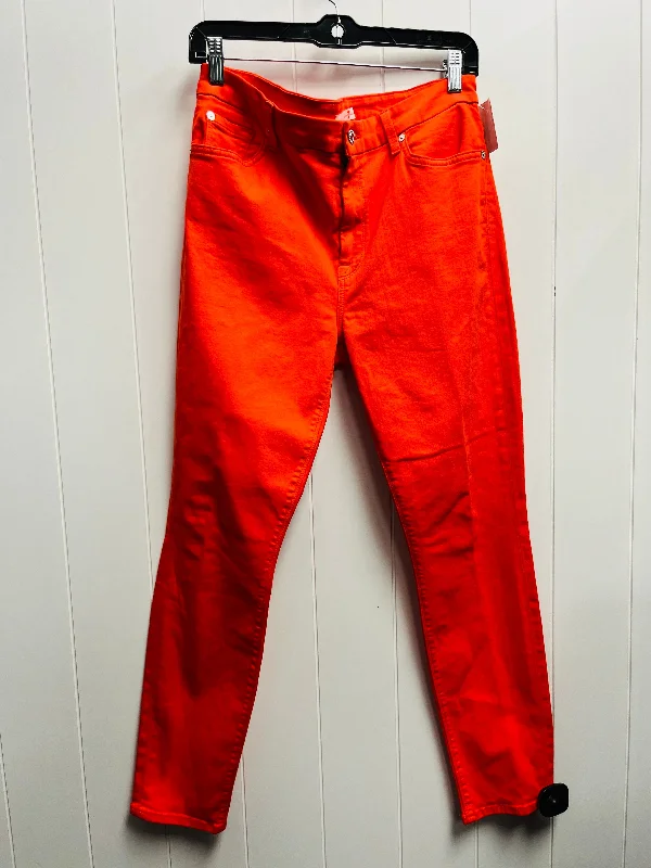 women's denim jeans with adjustable waistbandsJeans Skinny By 7 For All Mankind In Orange, Size: 12