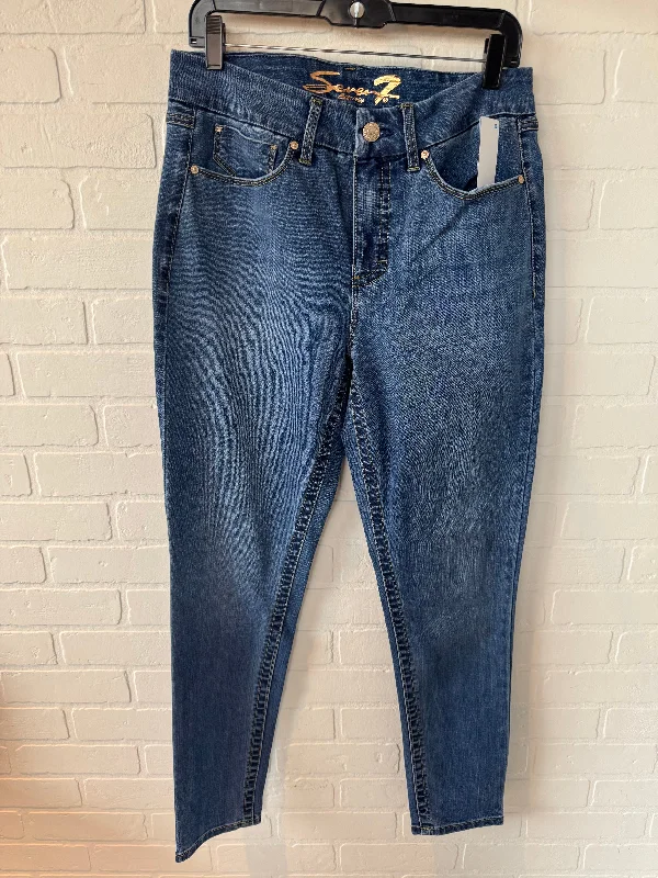 women's denim jeans for a stylish outfitJeans Skinny By Seven 7 In Blue Denim, Size: 12