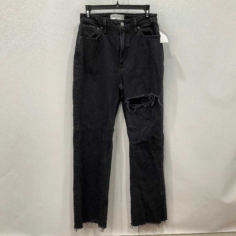 women's denim jeans for a cozy dayJeans Straight By Abercrombie And Fitch In Black, Size: 4