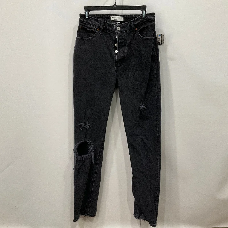 women's denim jeans for a trendy vibeJeans Straight By Abercrombie And Fitch In Black, Size: 4