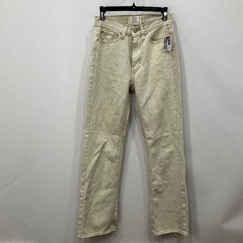 women's denim jeans with leather back pocketsJeans Straight By Bdg In Cream Denim, Size: 0