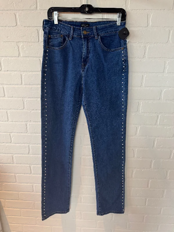 women's denim jeans for petite womenJeans Straight By Bebe In Blue Denim, Size: 8