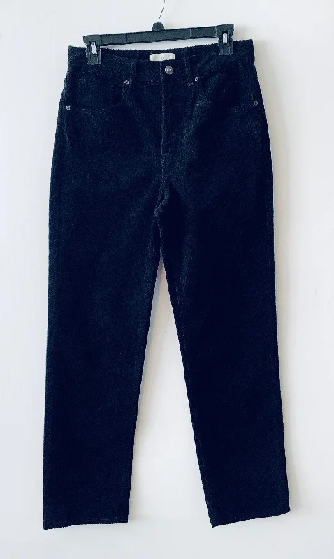 women's denim jeans with distressed hemsJeans Straight By H&m In Black, Size: 8