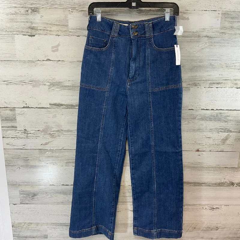 women's denim jeans with leather back pocketsJeans Wide Leg By Pilcro In Blue Denim, Size: 6 tall