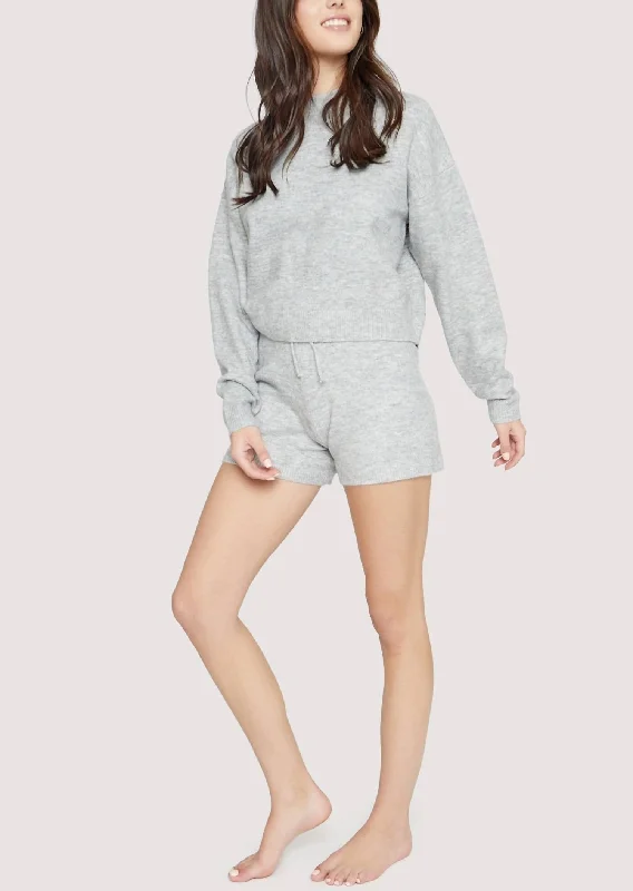 Designer SweatersKnit Early Night Top In Heather Grey