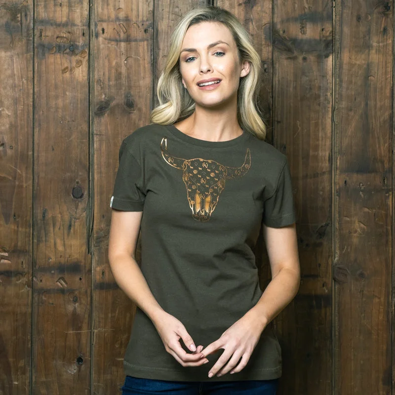 women's tops for statement-making outfitsLuxe Kingsley Slim Crew Tee Fatigue