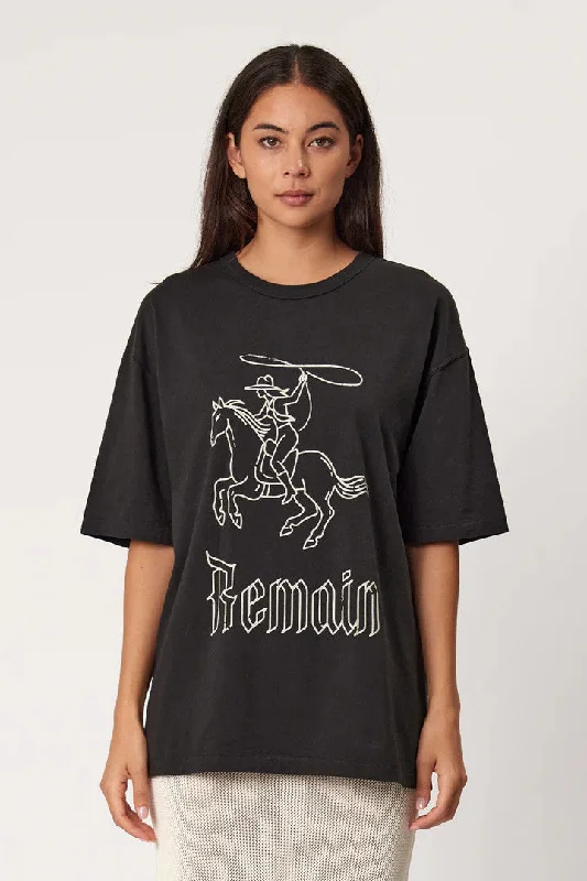 women's tops for those who seek both style and comfortRemain - Bandida Tee, Washed Black