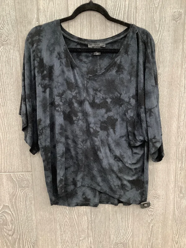 women's tops for bridal showers and baby showersTop Short Sleeve By Tahari By Arthur Levine In Black & Blue, Size: M