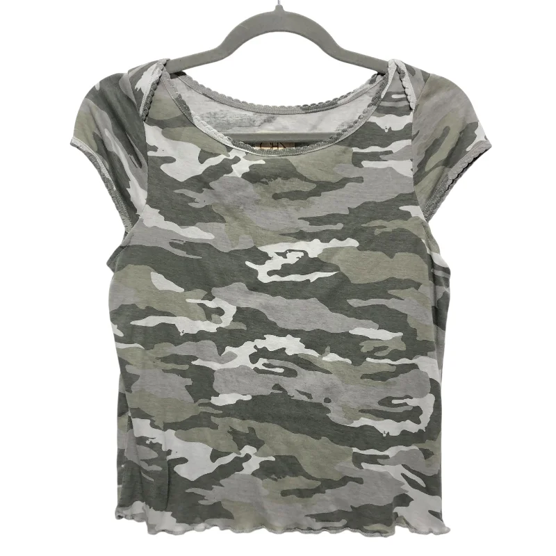 luxury women's topsTop Ss By Chaser In Camouflage Print, Size:S