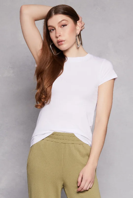 women's tops in solid colorsBasic Short Sleeve Tee