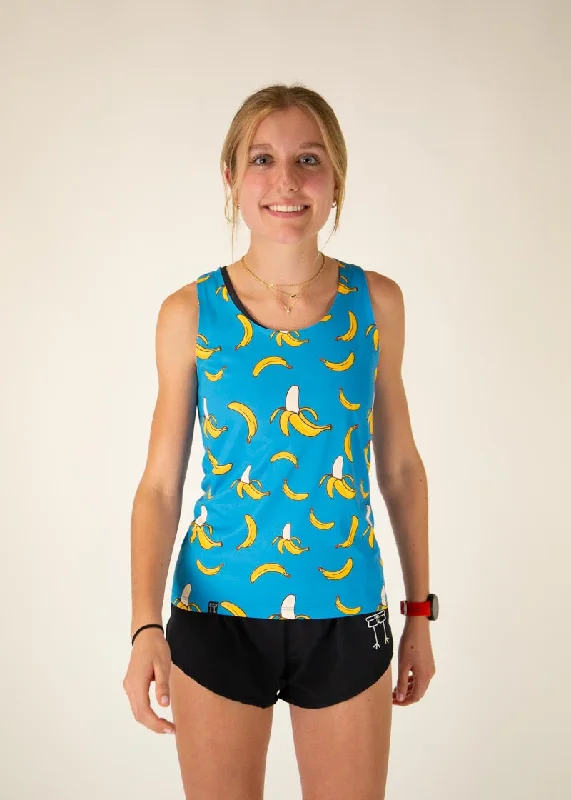 women's tops with beading accentsWomen's Blue Bananas Performance Singlet