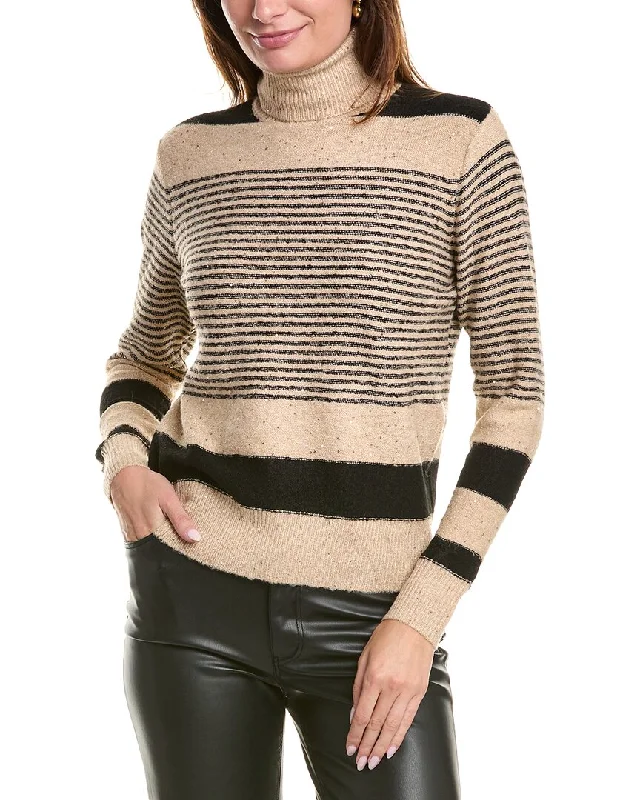 Trendy SweatersYAL New York Stripe Turtleneck Sweater